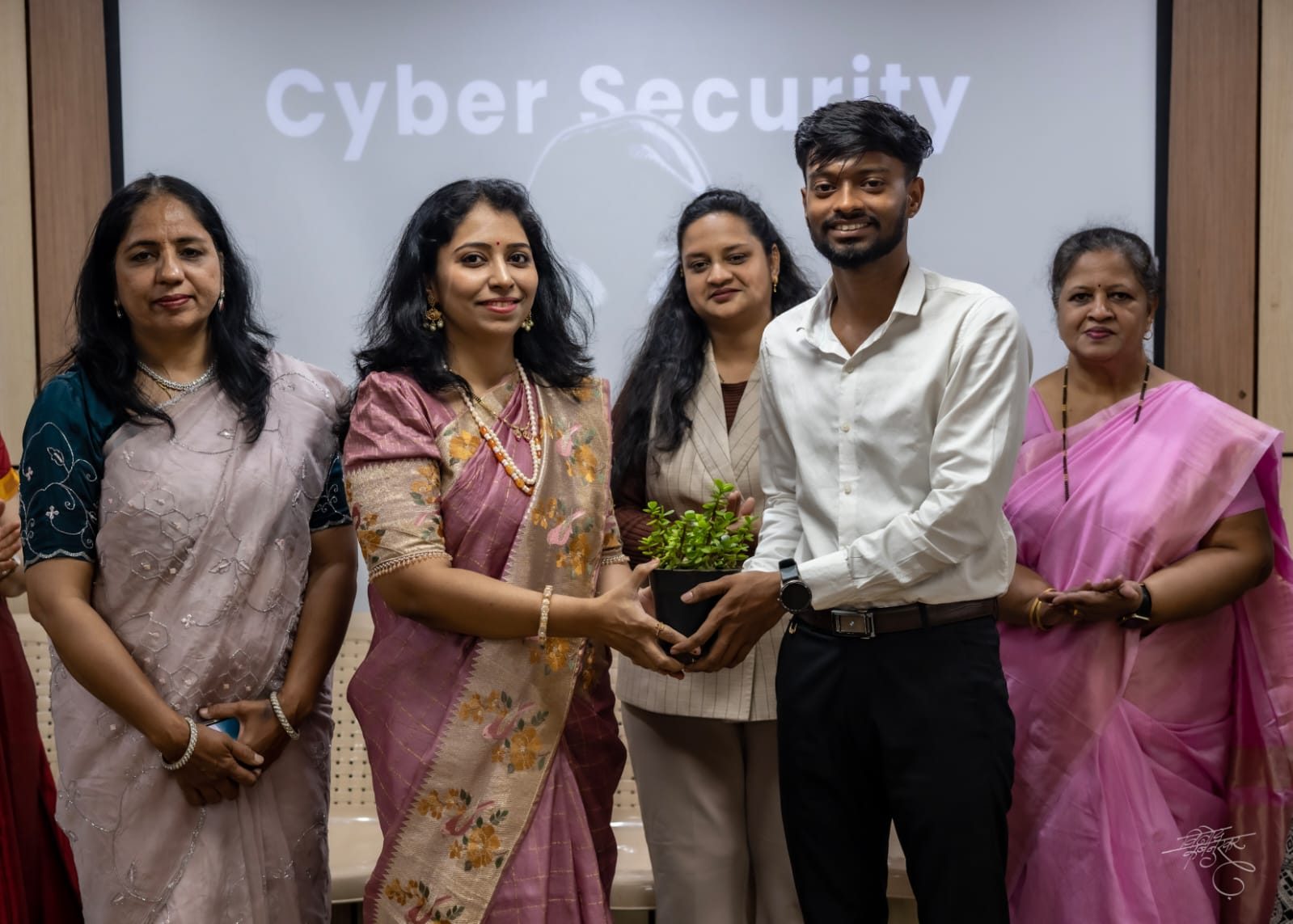 Soham Sharma delivering a Cybilution cyber security awareness session at Medical Awareness Session, Daund, Pune