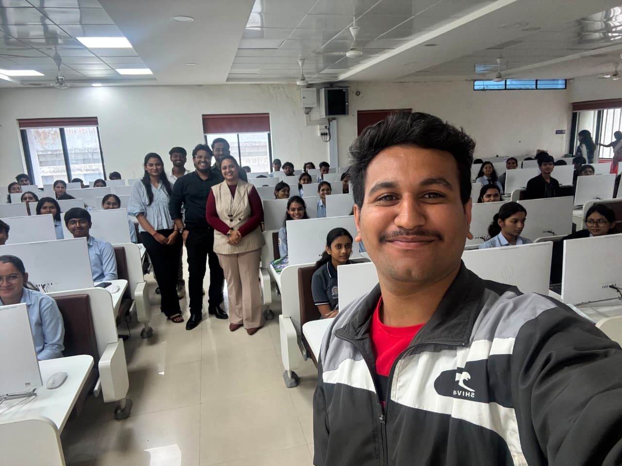 Soham Sharma delivering a Cybilution cyber security awareness session at MVP Samaj's KBT College of Engineering (KBTCOE), Nashik, Maharashtra